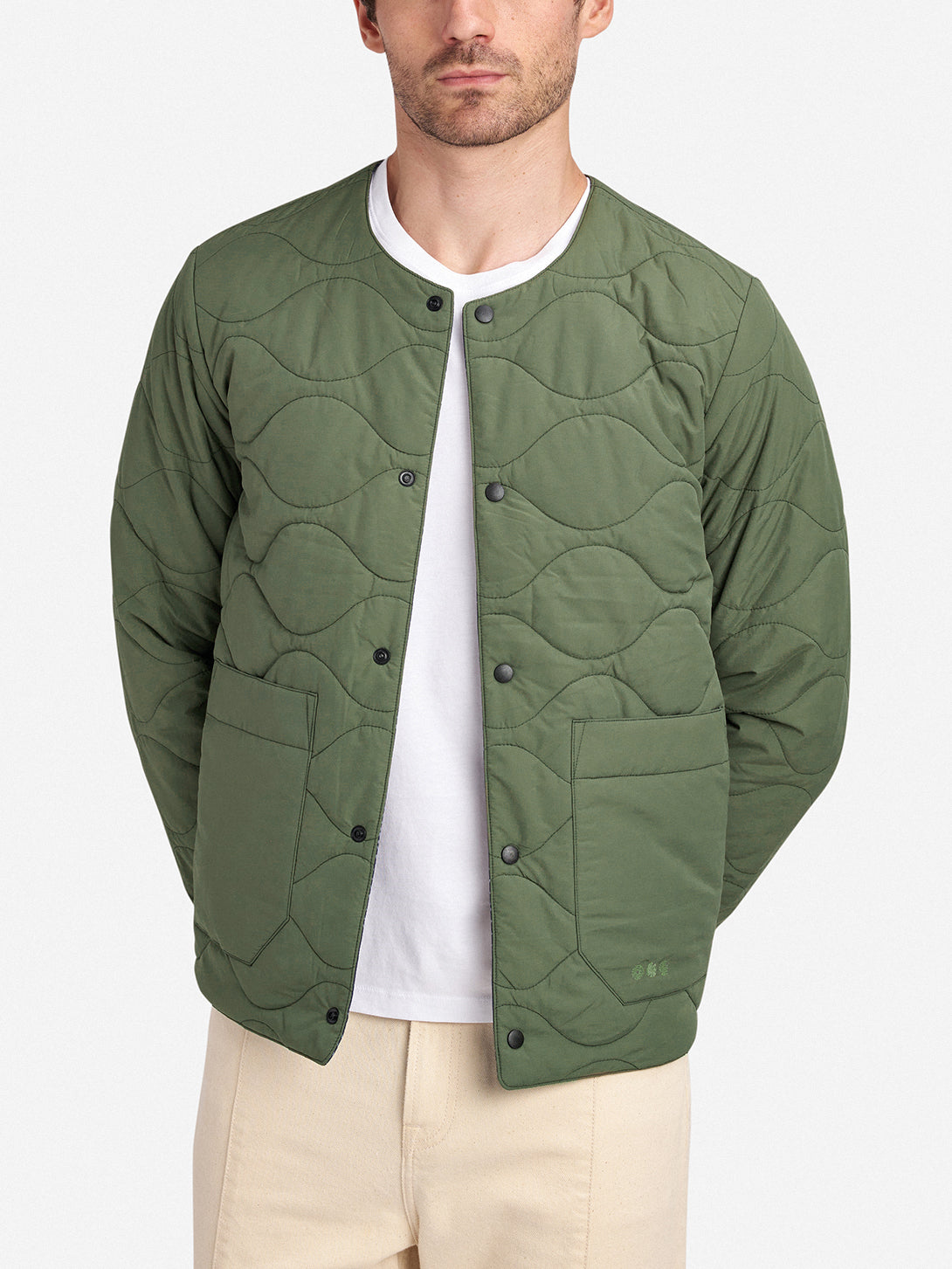 Layering with a green jacket for Fall