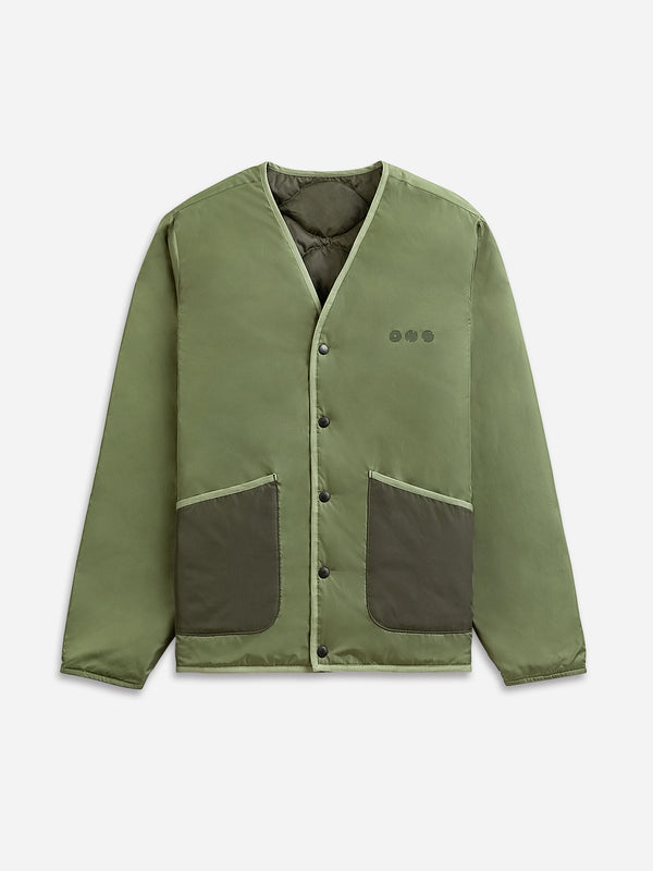 Earthy Olive Crescent Reversible Quilted Jacket