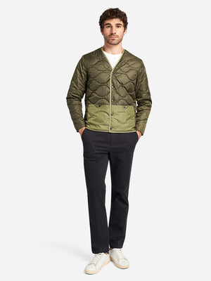 Earthy Olive Crescent Reversible Quilted Jacket