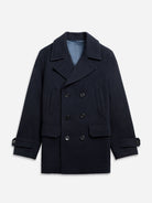 DK Navy Heather Jesup Double-breasted Mens Long Winter Jacket ONS Overcoat