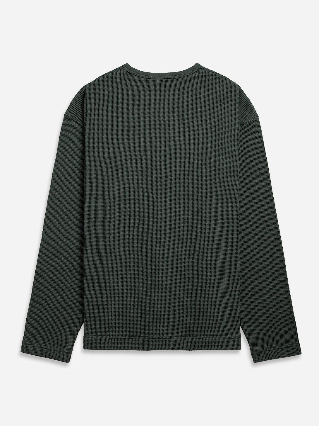 Urban Chic Henley Waffle Long Sleeve Crewneck Knit Shrit