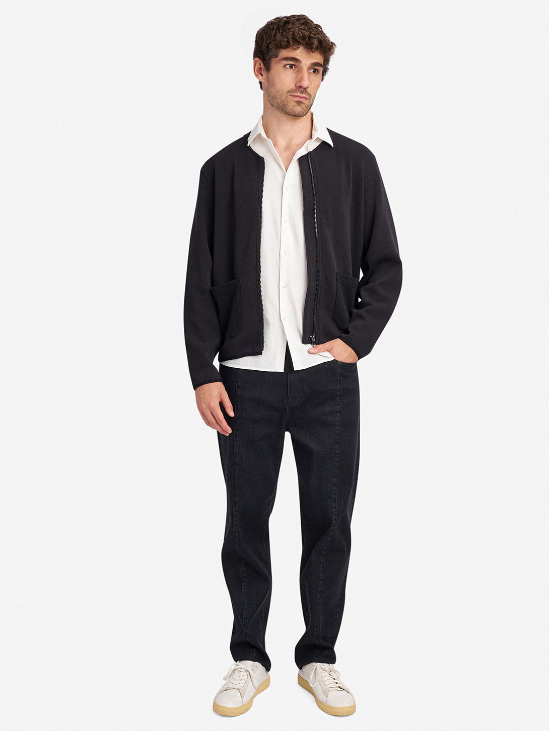 Black Byron Zip Cardigan Mens O.N.S Outerwear