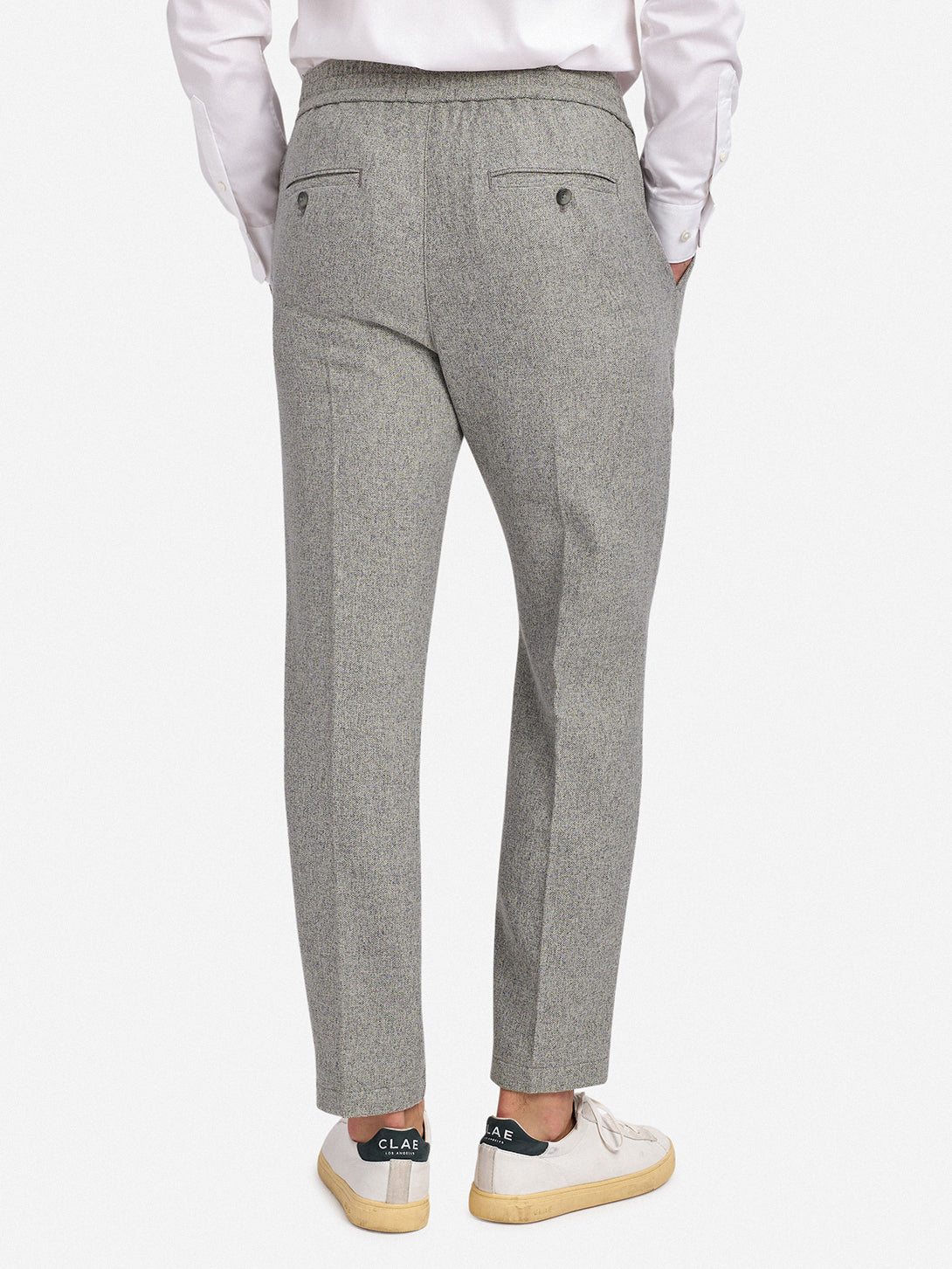 Grey Wayne Herringbone Pants Men's O.N.S Straight Leg