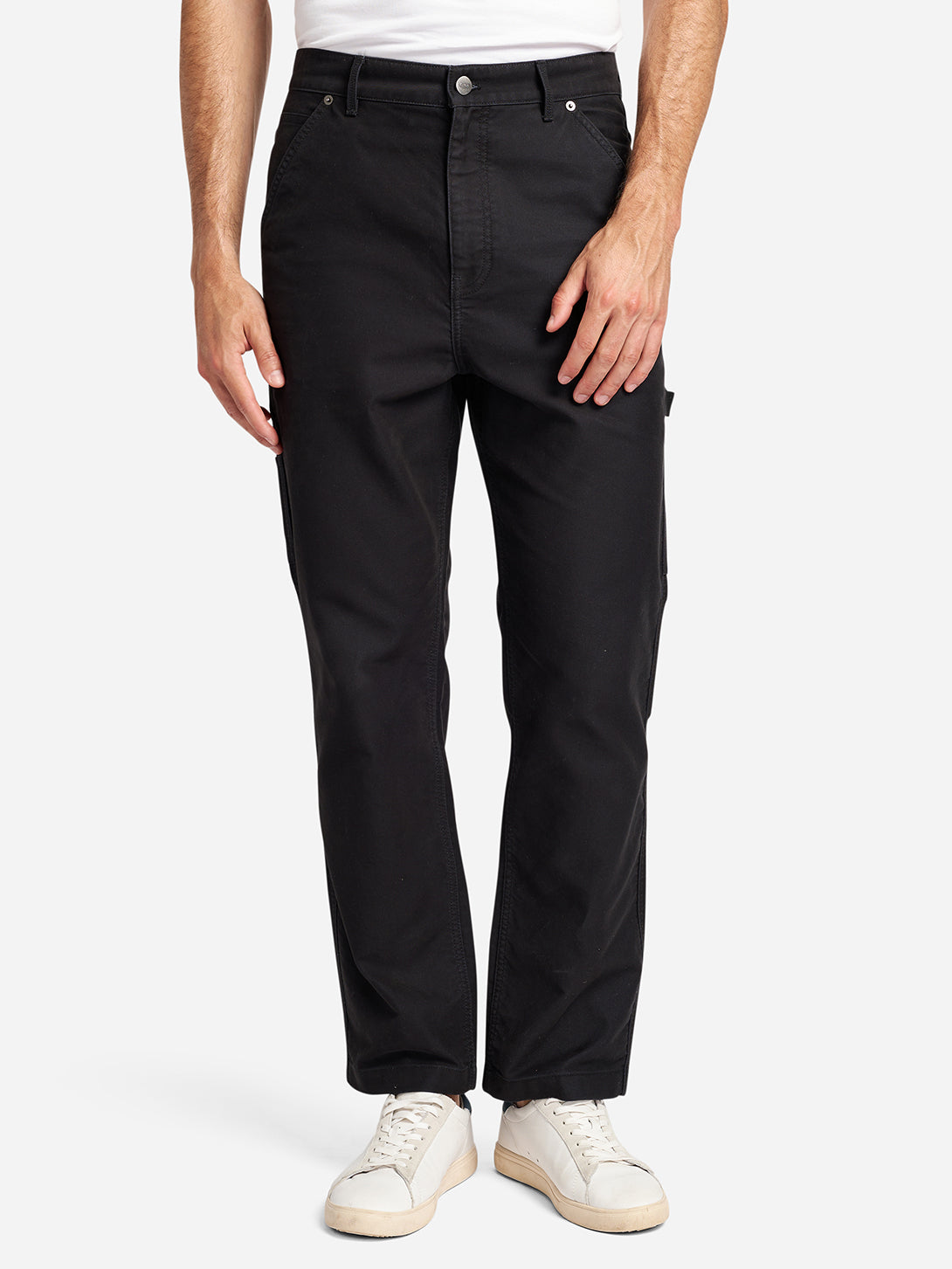 Black Irving Moleskin Trousers Mens Pants