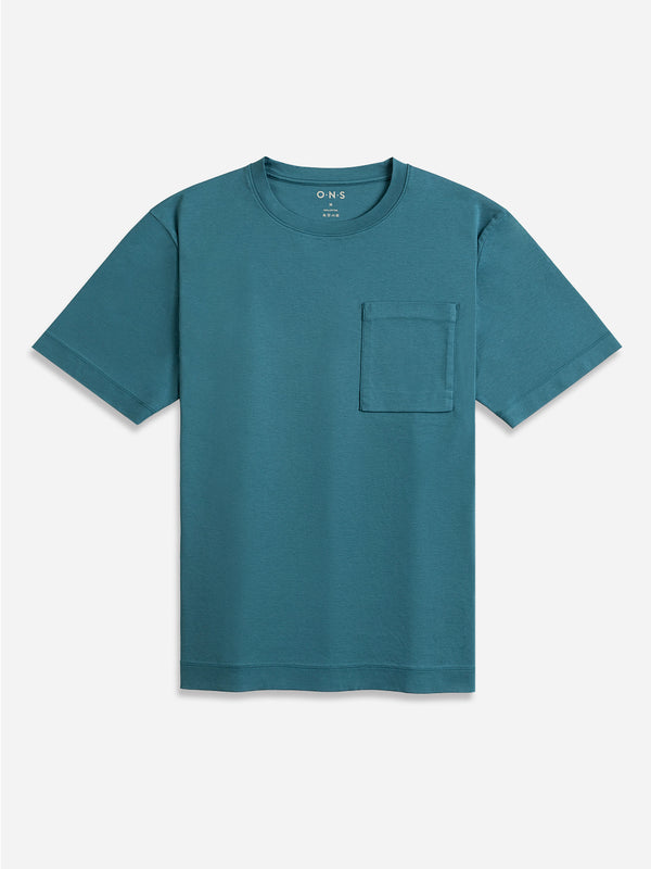 Mallard Blue Baseile Pocket Tee Men's O.N.S Boxy Cut T-Shirt