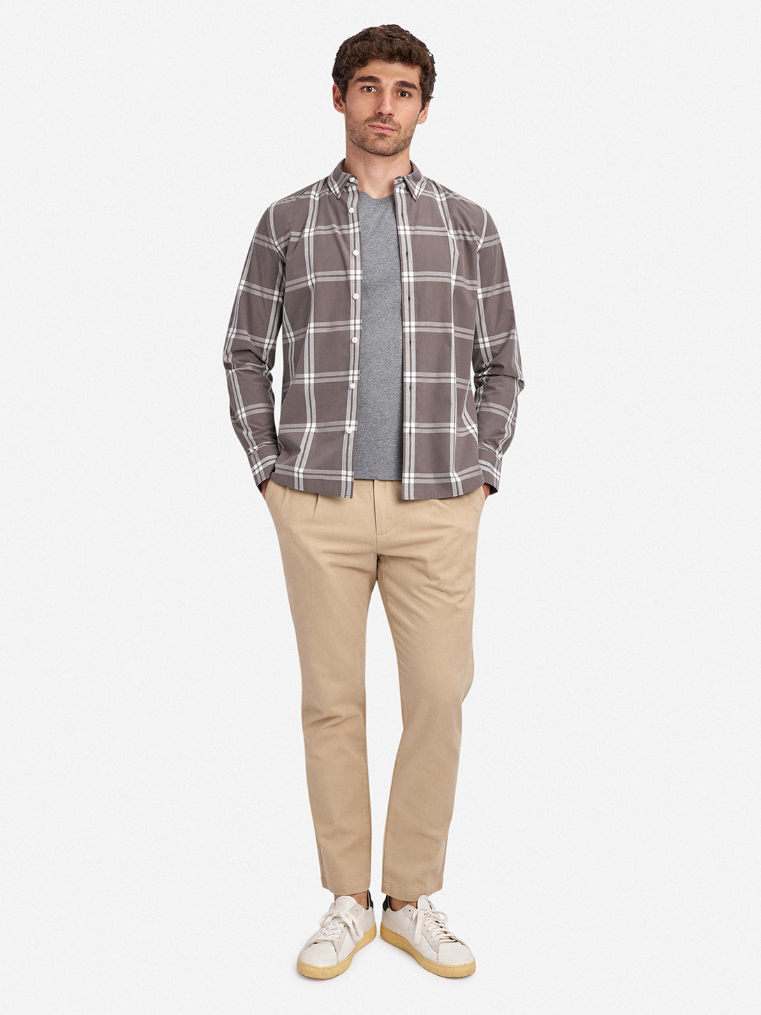 Forged Iron/White Check Fulton Men's Button Up Shirt