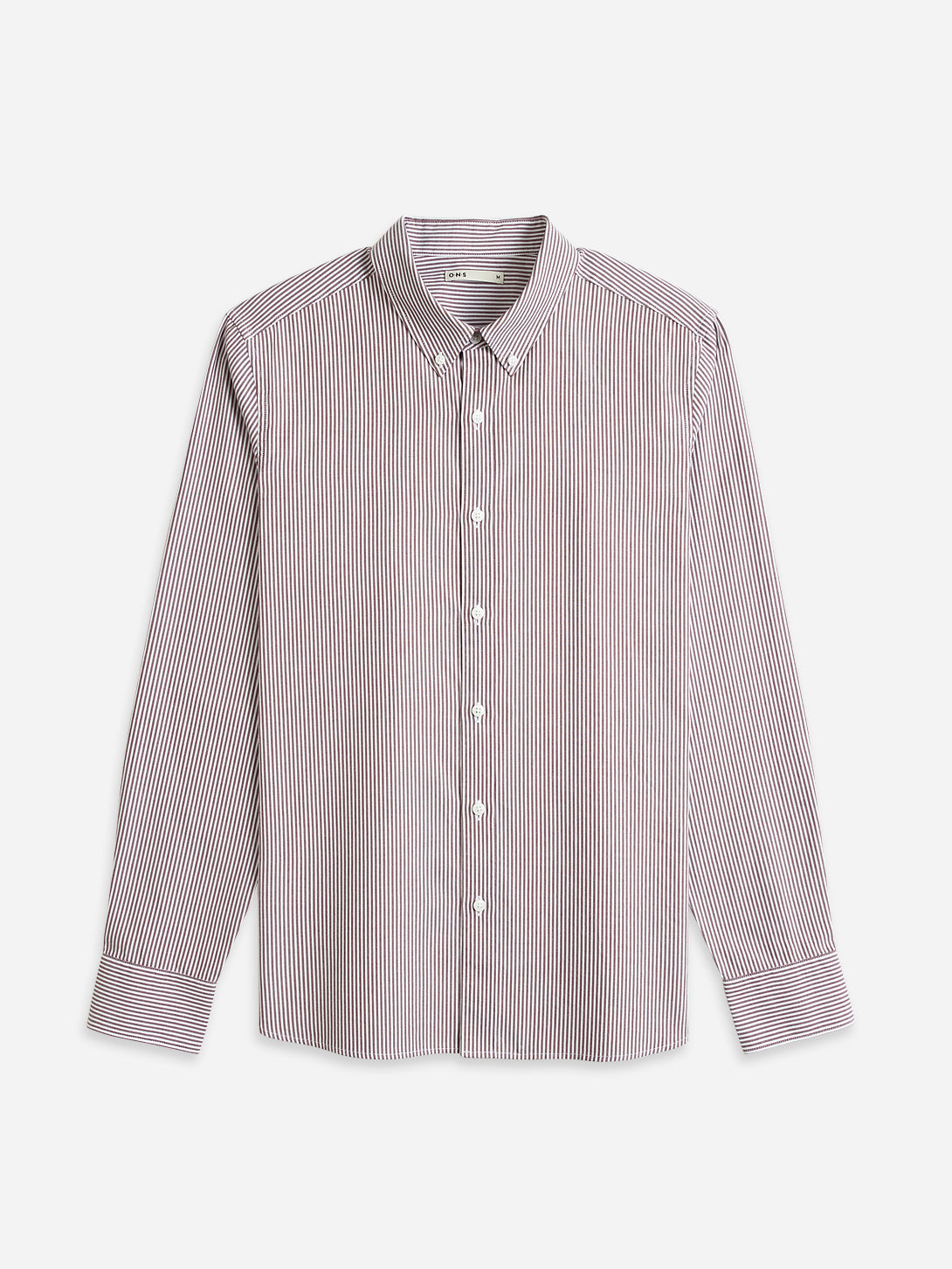 Burgundy/White Stripe Fulton Oxford Shirt Mens Button Up