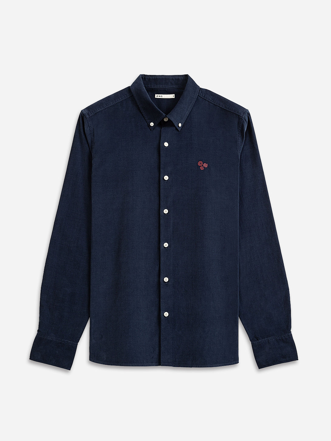 Navy Fulton Corduroy Button Up Mens Shirt