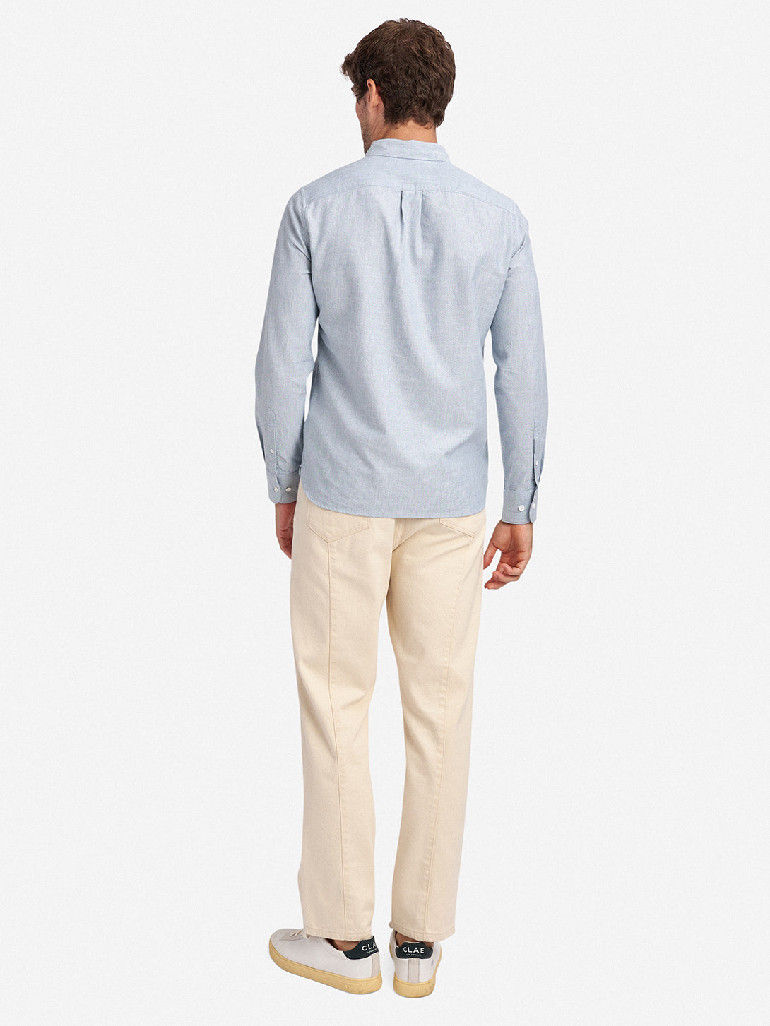 LT BLUE HEATHER Fulton Heather Oxford Shirt Mens Button Down All Season Long Sleeve