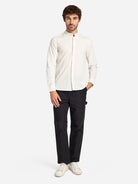 Off White Aleks Band Collar Corduroy Button Up Mens Shirt