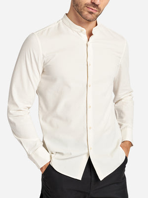 Off White Aleks Band Collar Corduroy Button Up Mens Shirt