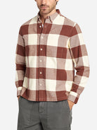 Brown/Off White Check Vance Checkered Flannel Shirt Men's ONS Button Up