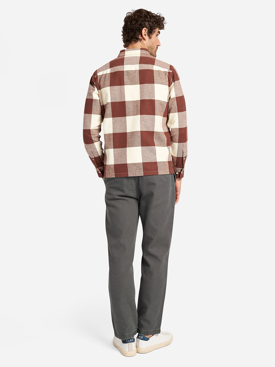 Brown/Off White Check Vance Checkered Flannel Shirt Men's ONS Button Up