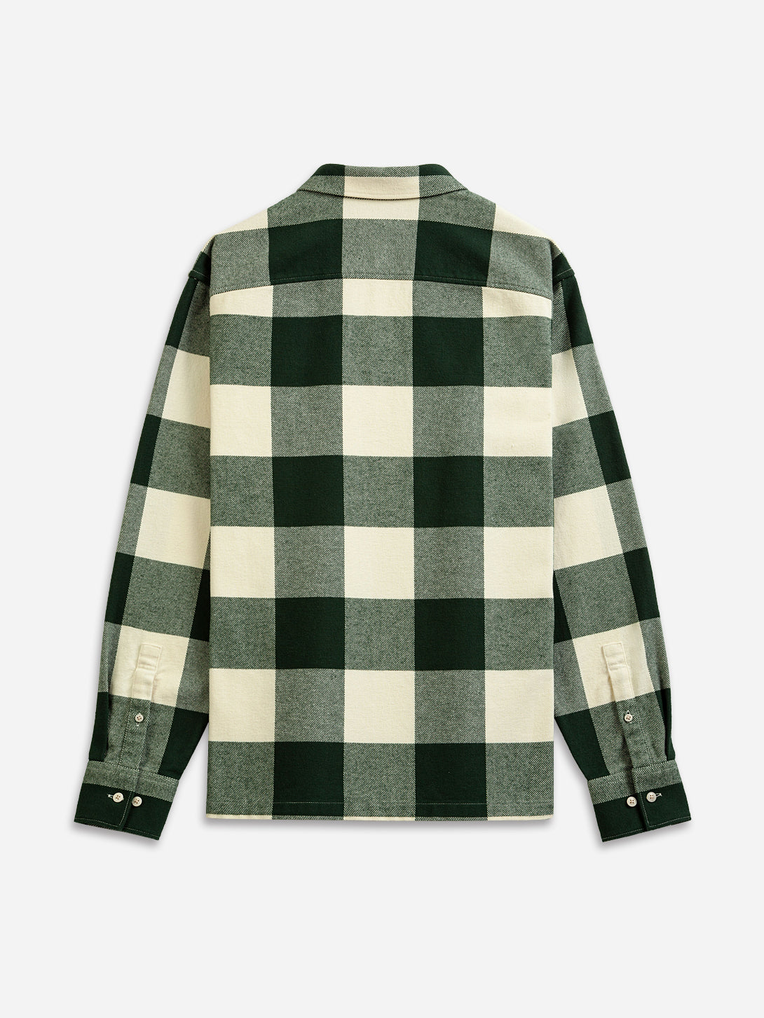 Green/Off White Check Vance Checkered Flannel Mens Button Up Shirt