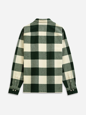 Green/Off White Check Vance Checkered Flannel Mens Button Up Shirt
