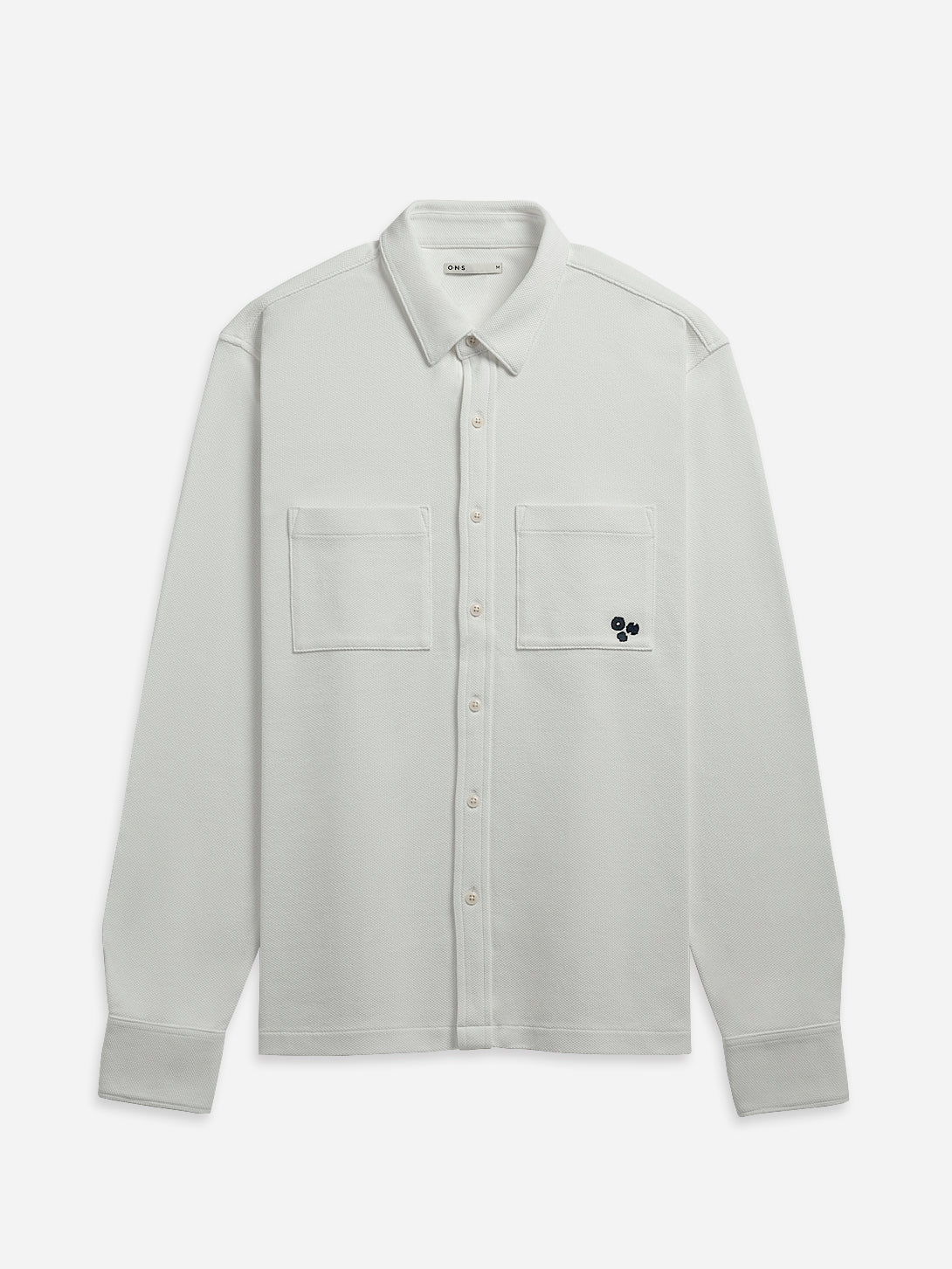 Off White Vance Pique Mens O.N.S Button Up Long Sleeve Knit Shirt 