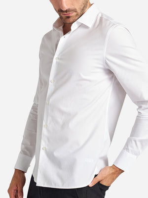 Bright White Adrian Bobby Mens Button Up Shirt