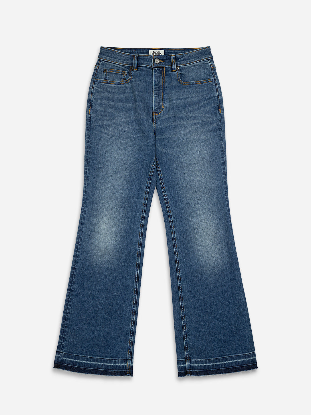 Mid Indigo High Rise Straight Cut Womens Denim Jeans Womens Pants