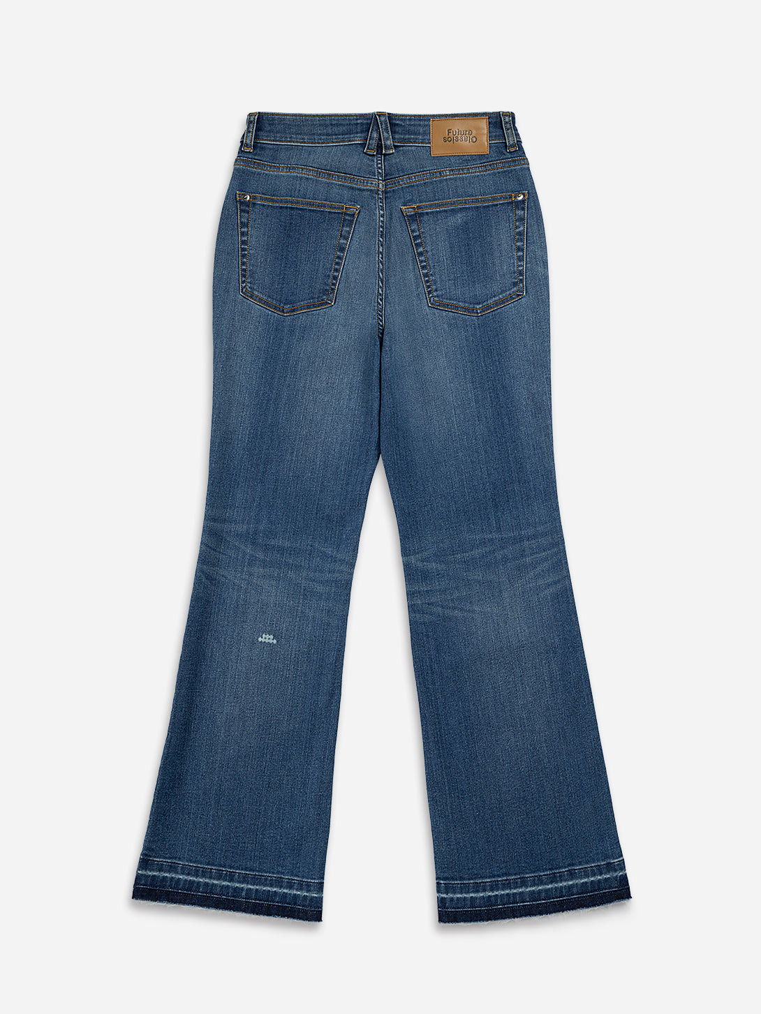 Mid Indigo High Rise Straight Cut Womens Denim Jeans Womens Pants