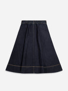 Dk Indigo Rinse Wash A-Line Skirt Womens Denim Skirt Womens Dk Indigo Denim Womens Selvedge Denim 