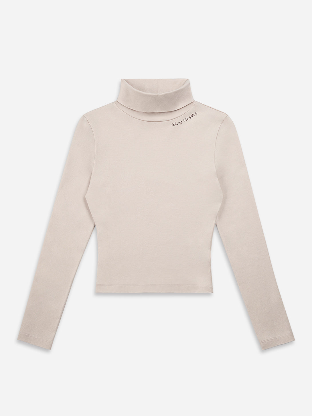 Hushed Pink FC Handwritten Turtleneck Top Womens Turtleneck Sweater Future Classics Embroidered