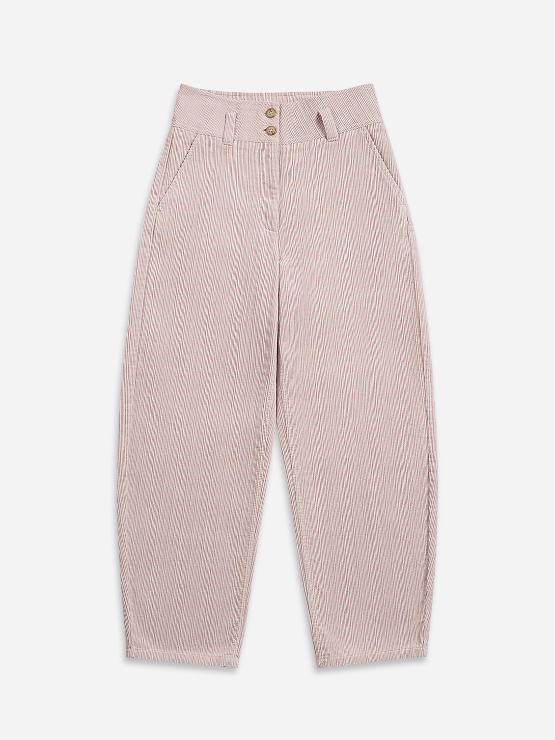 Hushed Pink Cord Barrel Pants Womens Corduroy Pants Womens Barrel Leg Pants 