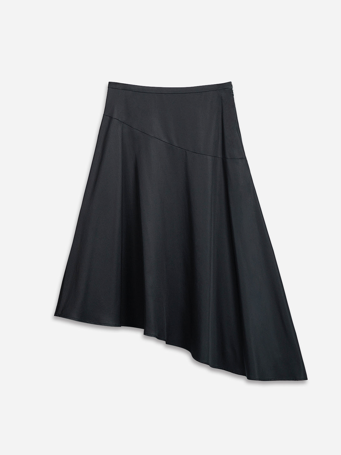 Navy Asymmetric Hem Flare Skirt Womens Fall Skirt Womens Clothing