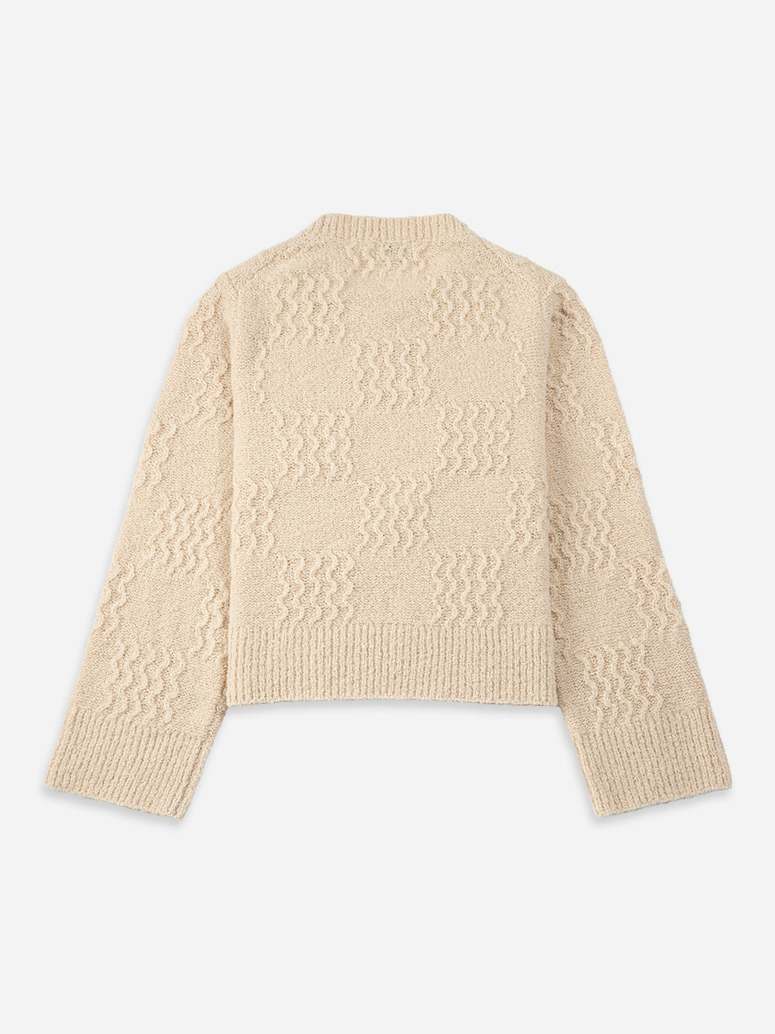 Oatmeal Textured Wool Sweater Womens Textured Sweater Womens Cropped Sweater Wool Sweater Crewneck