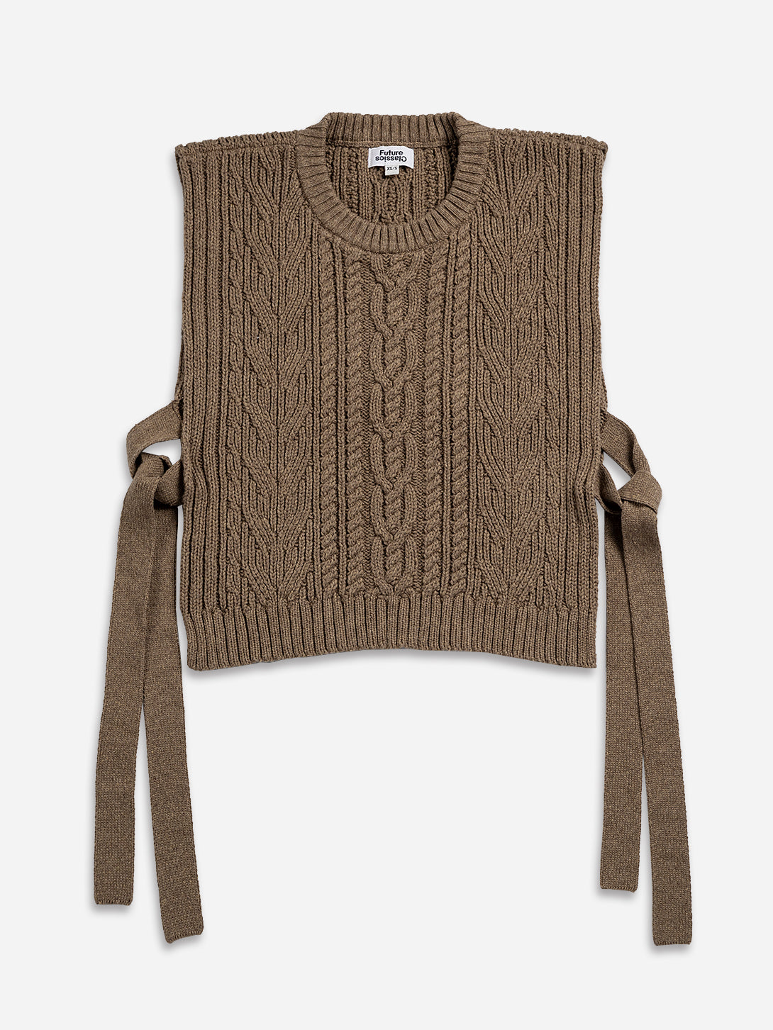 Heather Cedar Cropped Sweater Vest Womens Textured Patterned Sweater Cropped Sleeveless Sweater