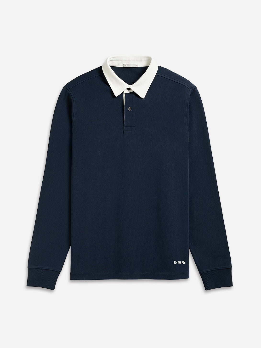 Navy Lind Pique Rugby Mens Rugby Shit Mens Pique Fabric Mens Collared Shirt Mens Two Toned Long Sleeve Tee