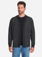 Dk Grey Heather Byron Double Knit Cardigan Mens Soft Cardigan Two Toned Color Casual Layering Cardigan