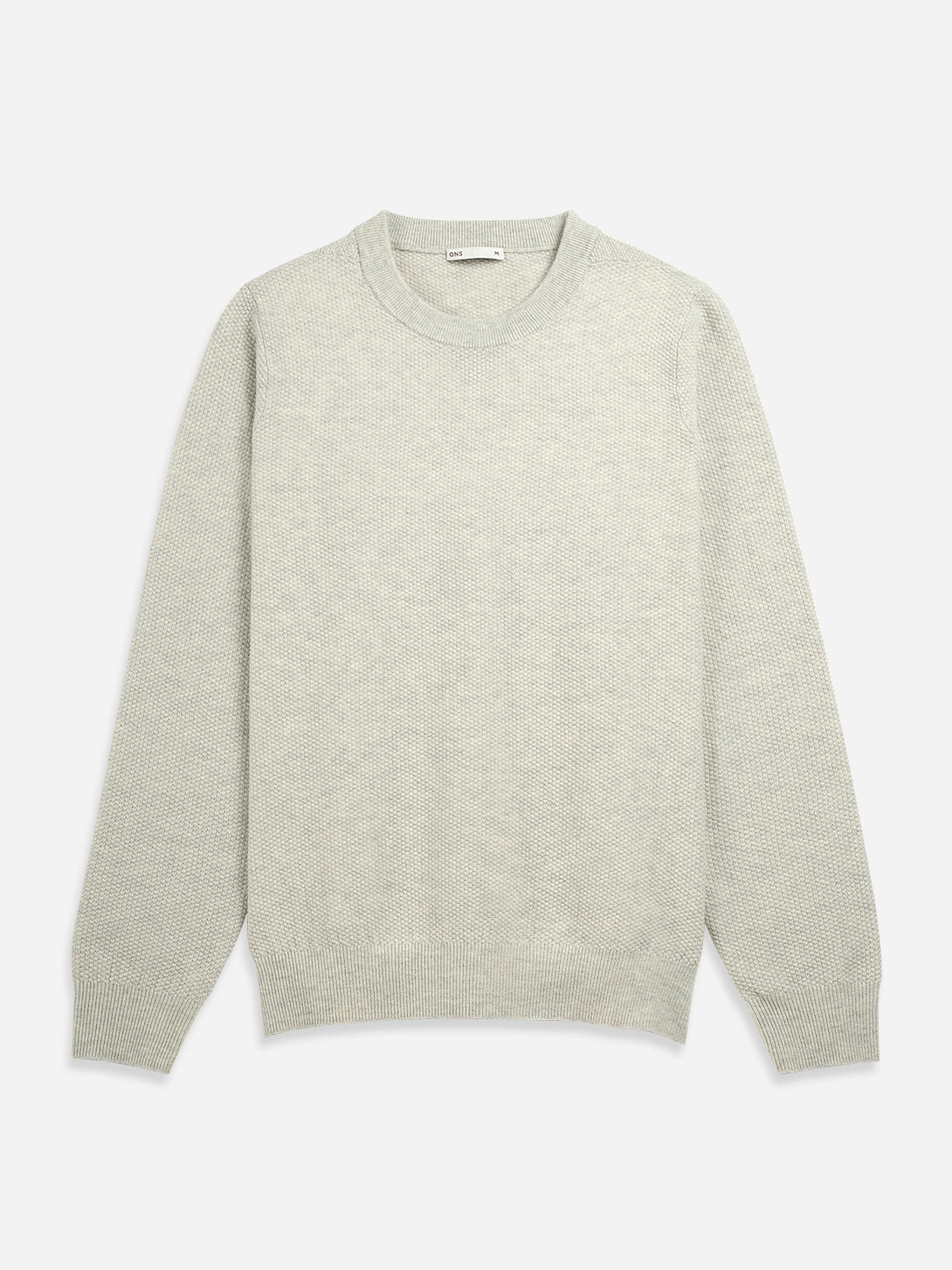 Stone Heather Dante Crew Jacquard Sweater Mens Cashmere Sweater Mens Crew Neck Sweater Mens Lightweight Pullover Top 