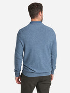 China Blue Dante Crew Jacquard Sweater Mens Cashmere Sweater Mens Crew Neck Sweater Mens Lightweight Pullover Top 