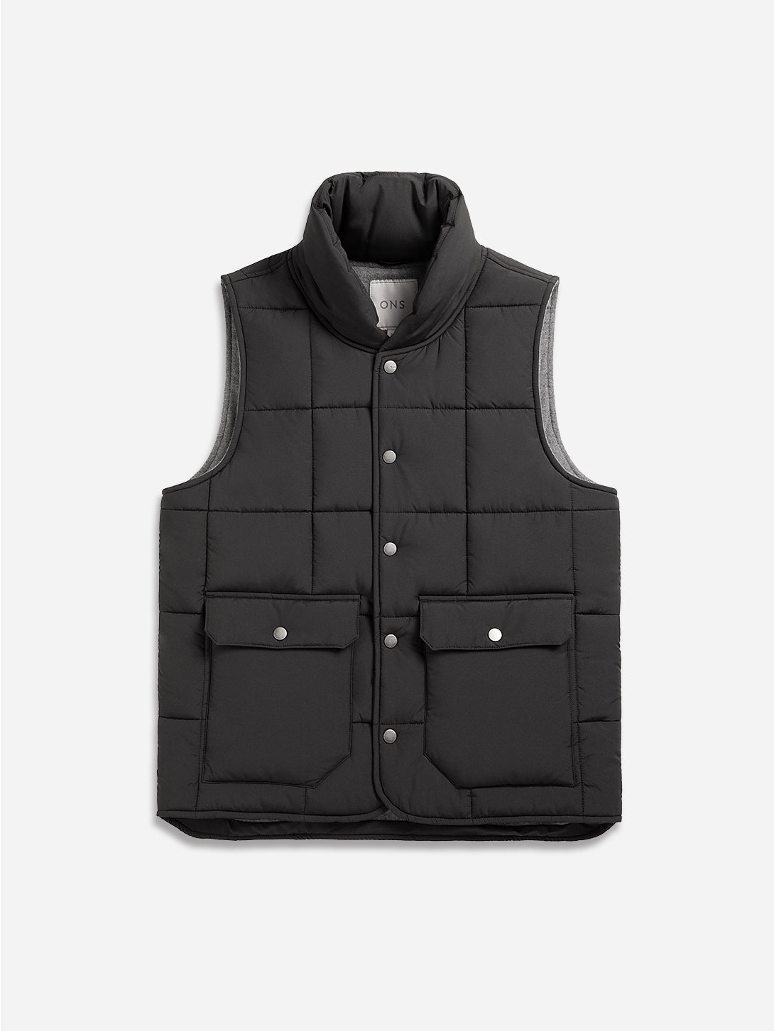 Black Raul Vest Mens Casual Vest Layering Piece Reversible Turtleneck Vest