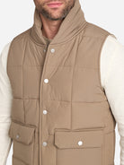 Khaki Raul Vest Mens Casual Vest Layering Piece Reversible Turtleneck Vest