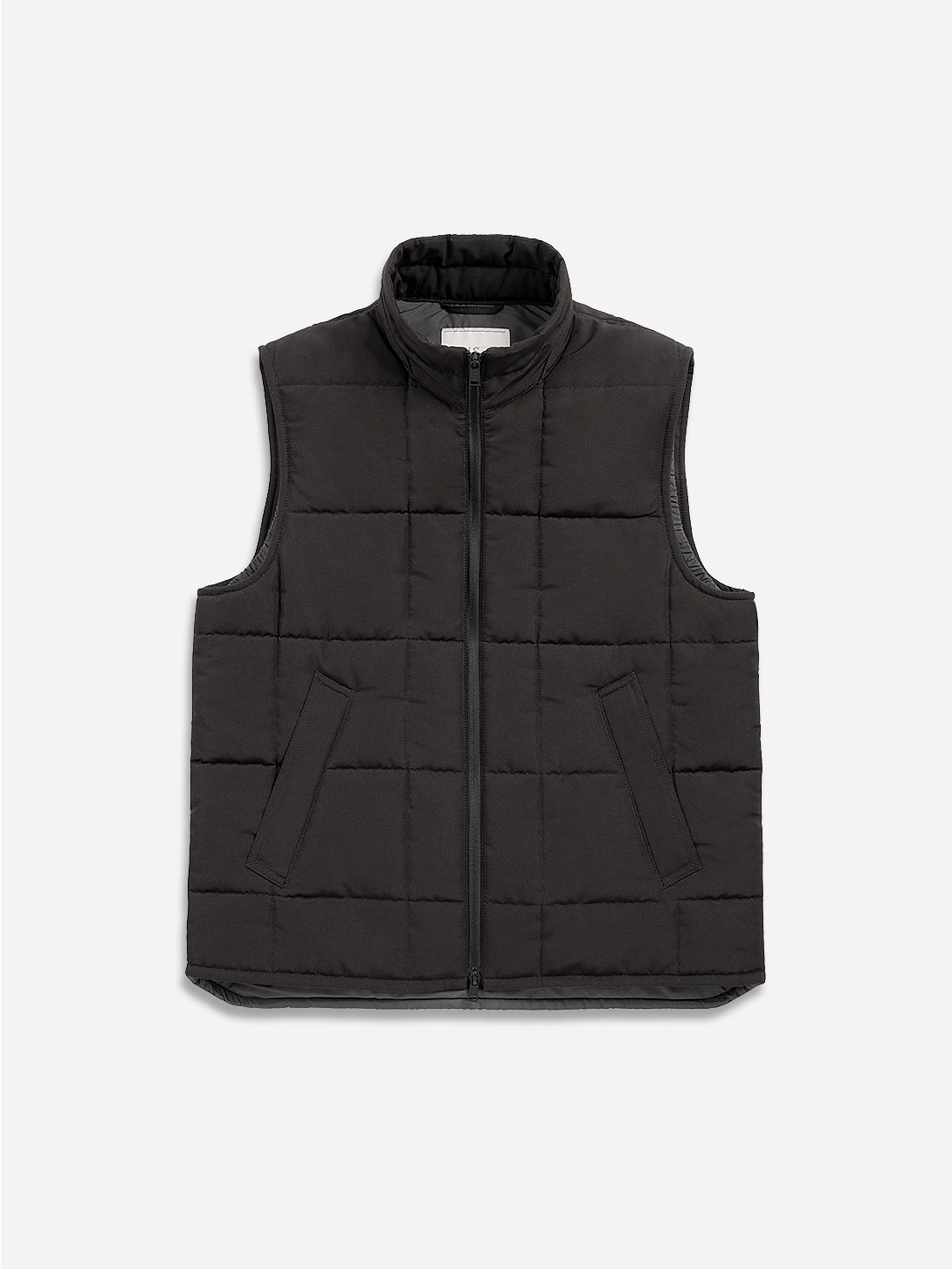 Black Vertex Vest Mens Vest Water Repellent Vest Quilted Pattern Outerwear