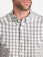 Lt Grey/White Check Fulton Heather Check Shirt Mens Button Down Shirt Mens Checkered Shirt Button Down Collar