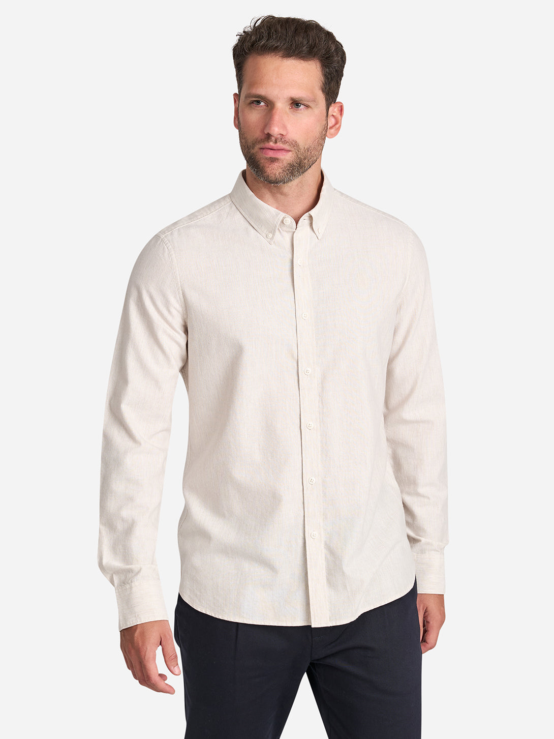 Off White Heather Fulton Heather Oxford Shirt Mens Button Down Shirt Mens Oxford Shirt Button Down Collar