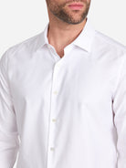 Bright White Adrian Herringbone Shirt Mens Soft Button Up Mens Dress Shirt Comfortable Woven