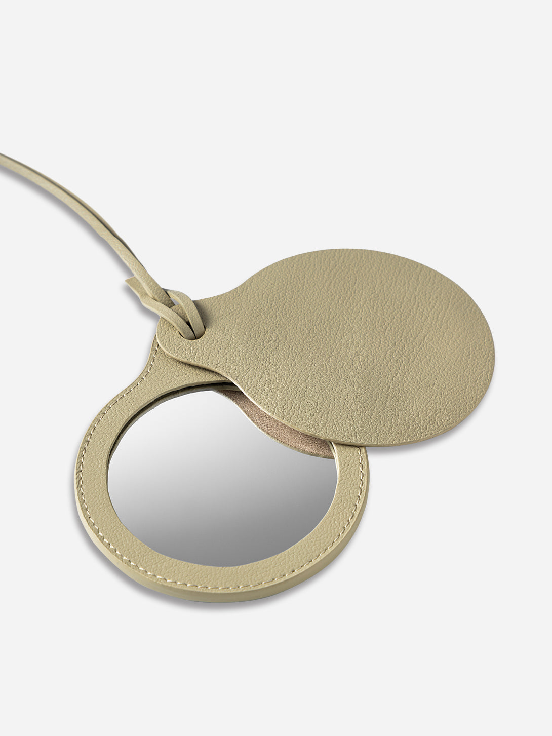 Earthy Olive Mirror With Quilting Womens Small Pocket Makeup Mirror 