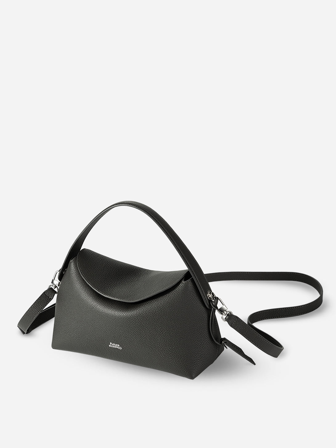 Moonless Night Medium Cradle Shoulder Leather Cradle Shoulder Bag Medium Accessories Bag Black Leather Womens Bag
