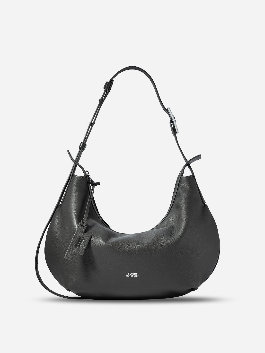 Moonless Night Medium Dumpling Crossbody Womens Curve Shaped Crossbody Shoulder Bag Medium Leather Accessories Bag 