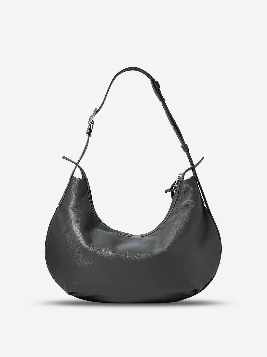 Moonless Night Medium Dumpling Crossbody Womens Curve Shaped Crossbody Shoulder Bag Medium Leather Accessories Bag 