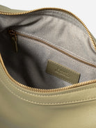 Earthy Olive Medium Dumpling Crossbody Womens Curve Shaped Crossbody Shoulder Bag Medium Leather Accessories Bag 