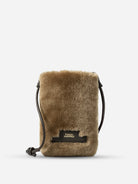 Lead Grey X Shearling Mini Sheepskin Phone Crossbody Womens Leather Phone Crossbody Bag Small Shoulder Bag Sheepskin Exterior