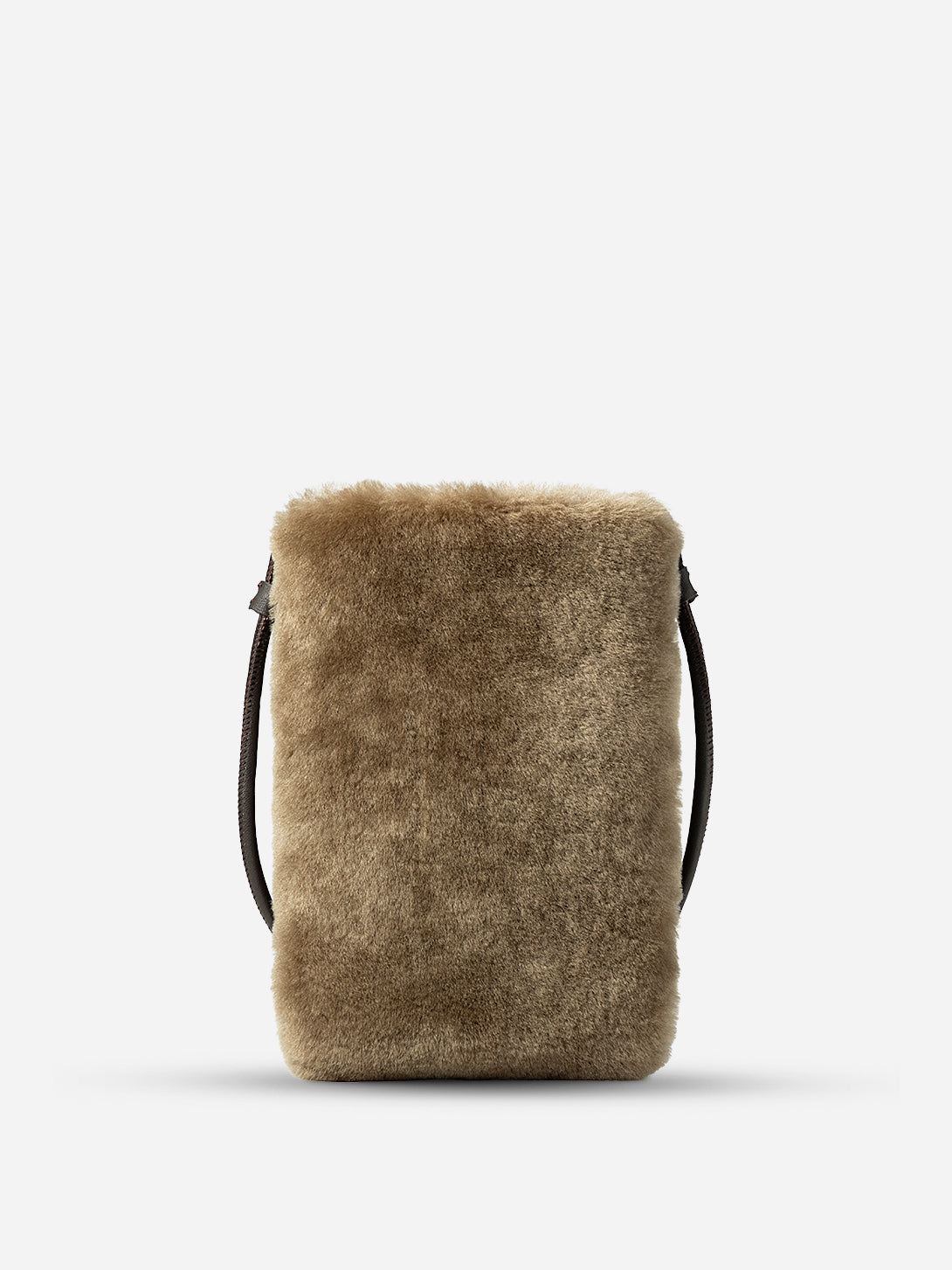 Lead Grey X Shearling Mini Sheepskin Phone Crossbody Womens Leather Phone Crossbody Bag Small Shoulder Bag Sheepskin Exterior
