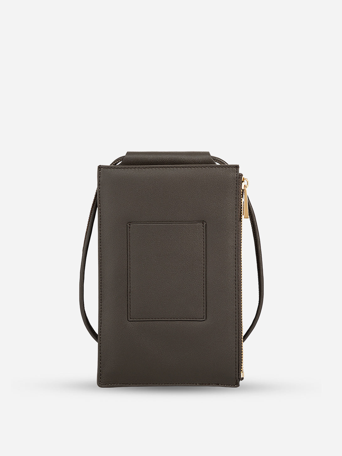 Dk Brown Mini Pocket Crossbody Small Leather Crossbody Holder Card and Money Wallet 