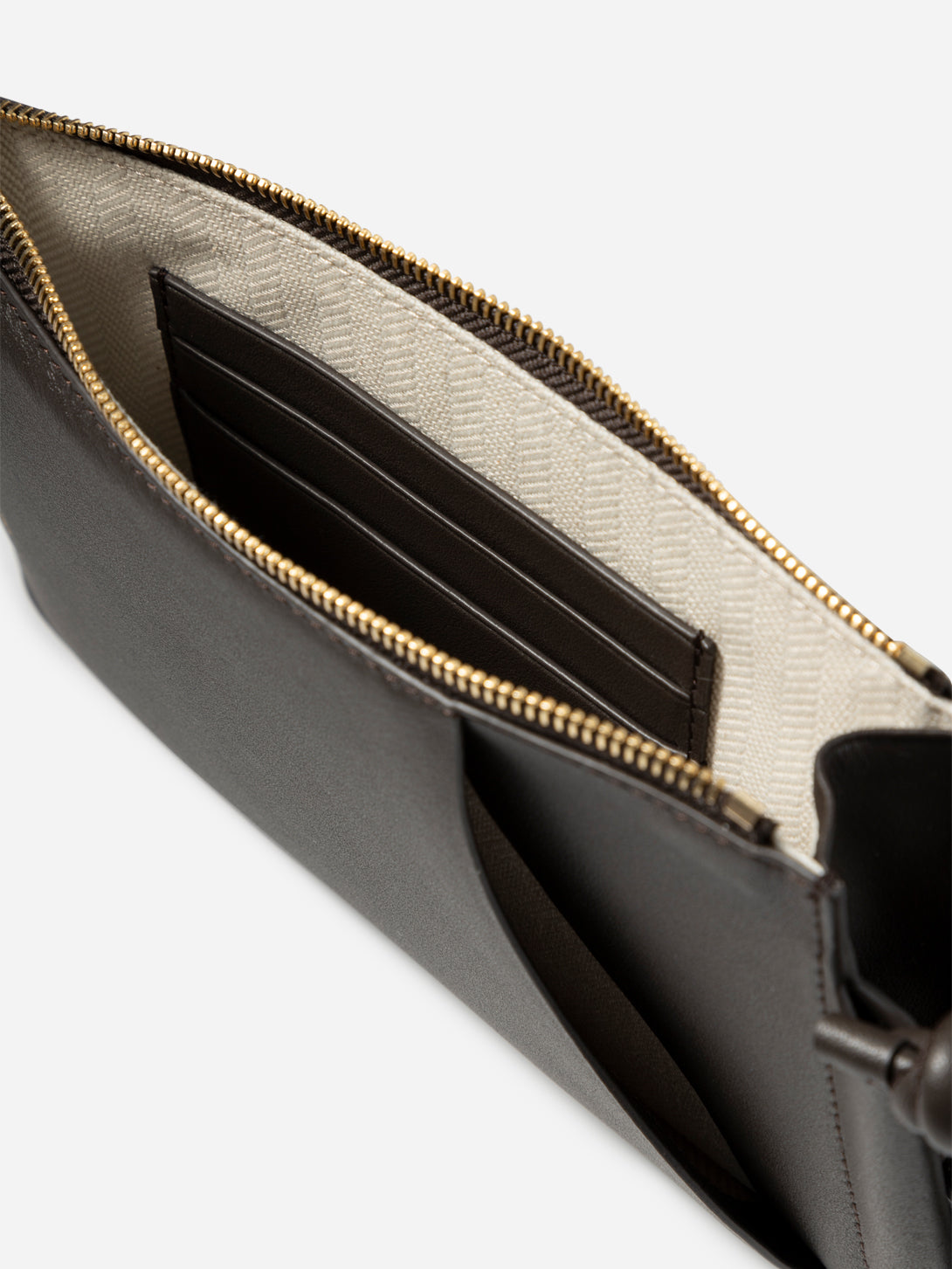 Dk Brown Mini Pocket Crossbody Small Leather Crossbody Holder Card and Money Wallet 