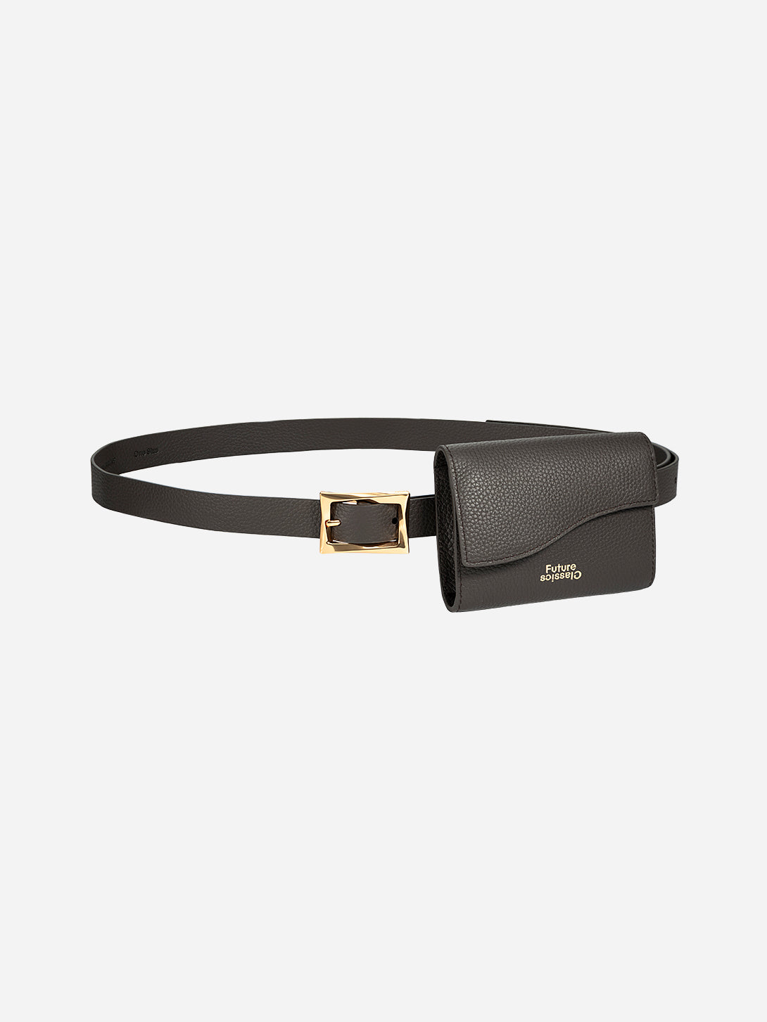 Dk Brown Pocket Belt Womens Leather Belt Combo with Small Waist Wallet Womens Fanny Pack 