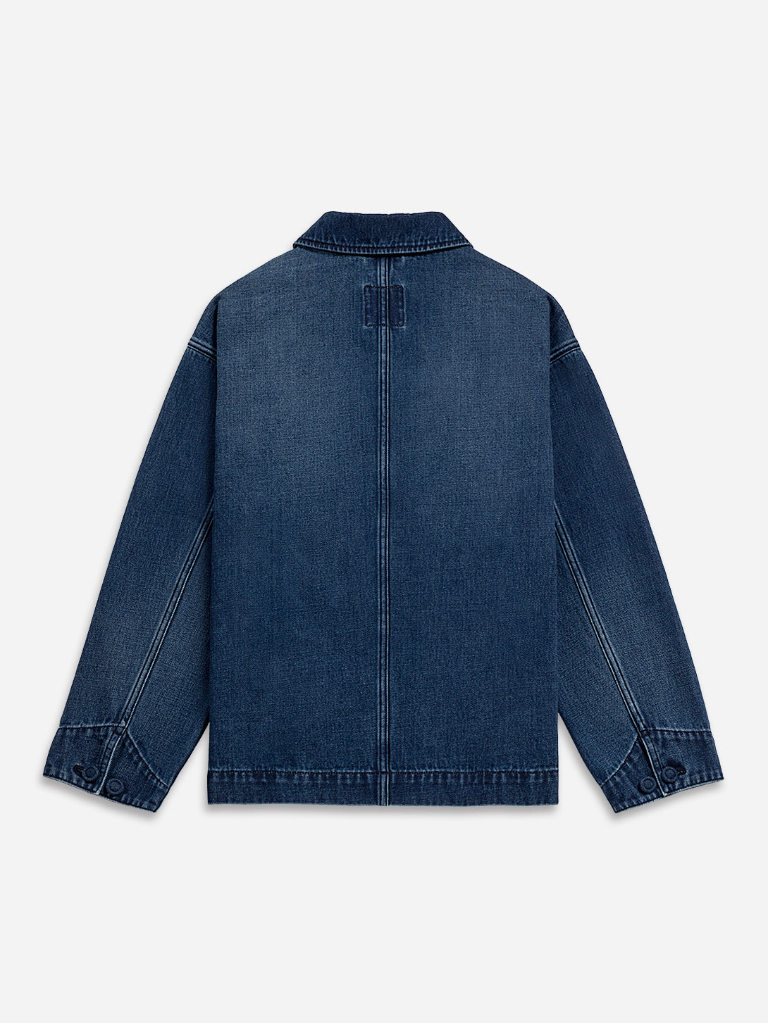 Mid Indigo Denim Worker Jacket Womens Chore Jacket Unlined Womens Coat Denim Collared Jacket 